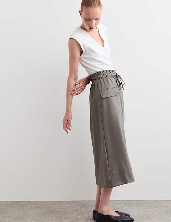Wool Rich Midi Utility Skirt