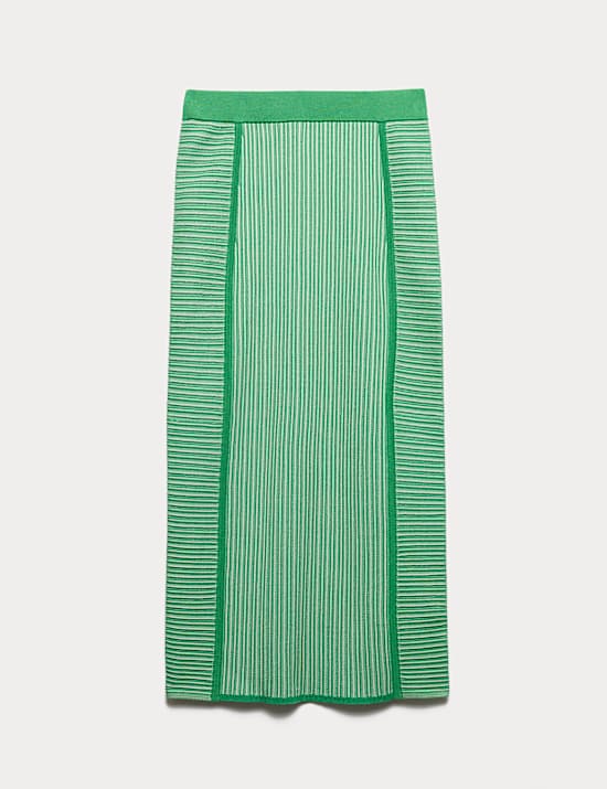 Lyocell Rich gestreepte midi-rok