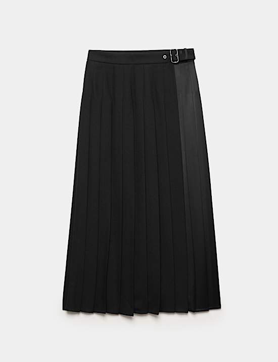 Jupe kilt pliss&eacute;e en laine