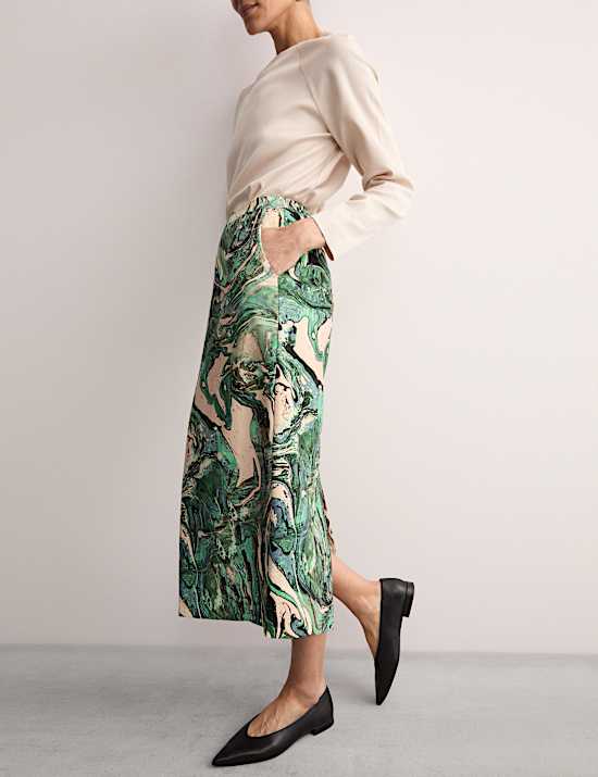 Cotton Rich Printed Midaxi Column Skirt