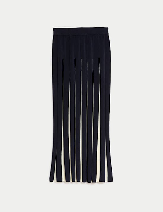 Midi-rok met A-lijn en gebreid zoomdetail