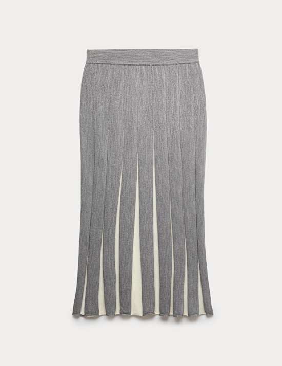 Jupe midi coupe &eacute;vas&eacute;e en maille &agrave; d&eacute;tail couture