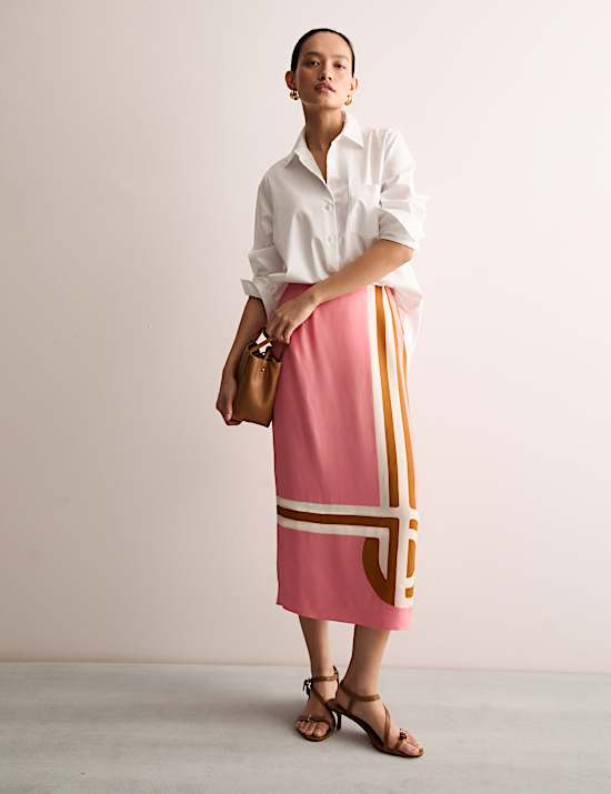 Φούστα με εμπριμέ μοτίβο από βισκόζη