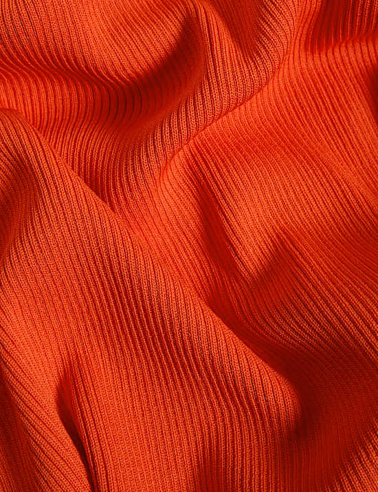 Ribbed Knitted Midaxi A-Line Skirt