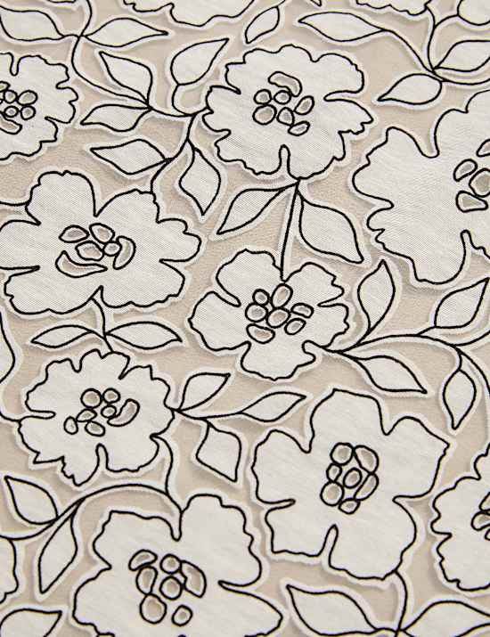 Floral Midi Column Skirt