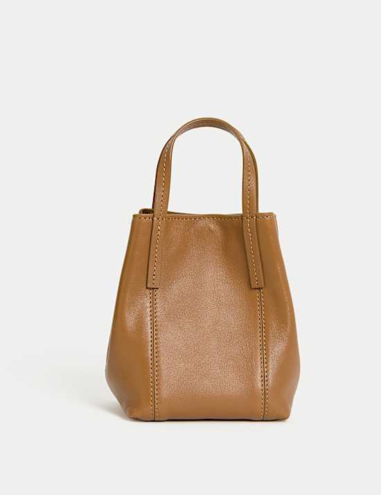 Bandolera de piel con asa superior