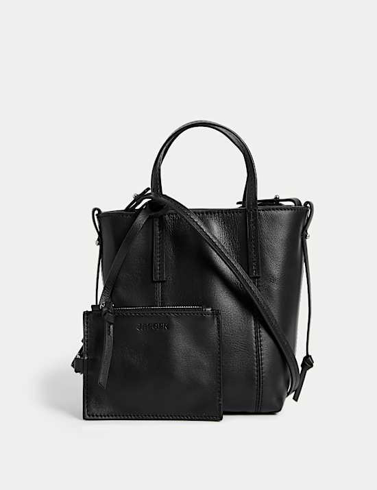 Leather Top Handle Cross Body Bag