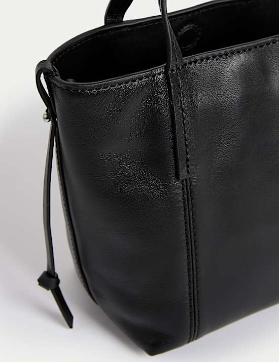 Leather Top Handle Cross Body Bag