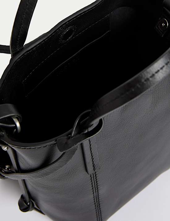 Leather Top Handle Cross Body Bag