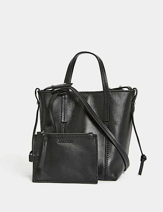 Leather Top Handle Cross Body Bag