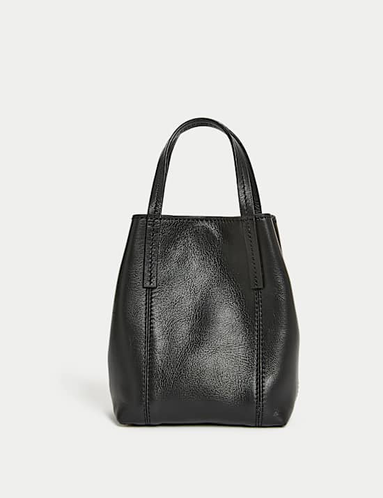 Leather Top Handle Cross Body Bag