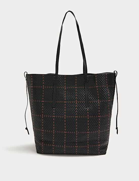 Sac fourre-tout 100 % cuir tressé