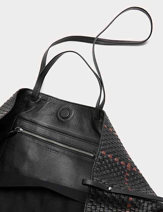 Sac fourre-tout 100 % cuir tressé