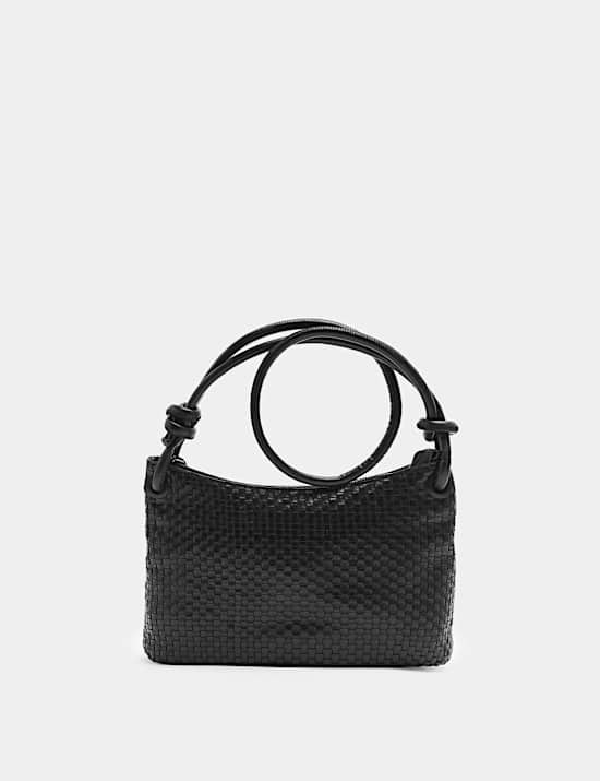Leather Woven Knotted Shoulder Bag