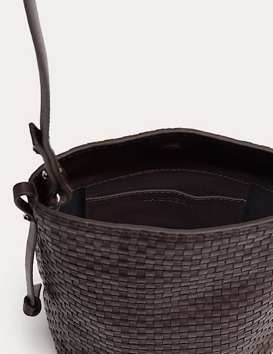 Leather Lattice Cross Body Bag