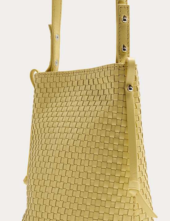 Leather Lattice Cross Body Bag