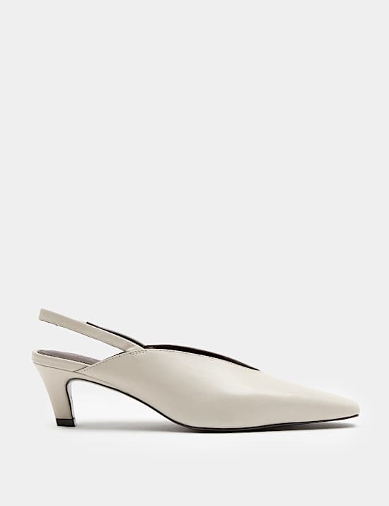 Square Toe Kitten Heel Slingback Shoe