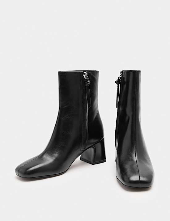 Square Toe Block Heel Ankle Boots