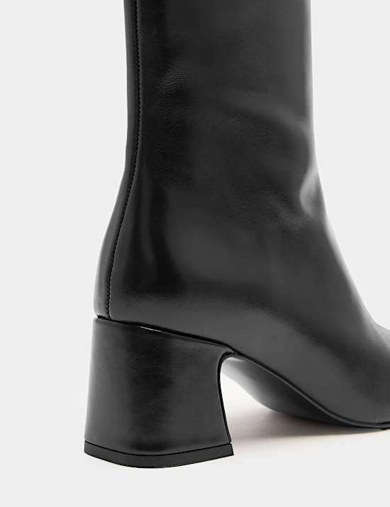 Square Toe Block Heel Ankle Boots
