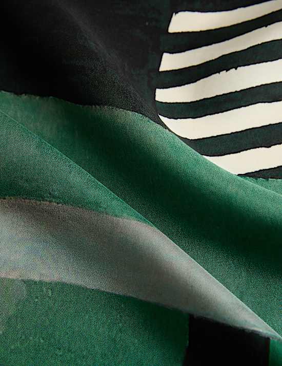 Pure Silk Striped Scarf