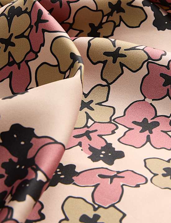 Pure Silk Floral Scarf