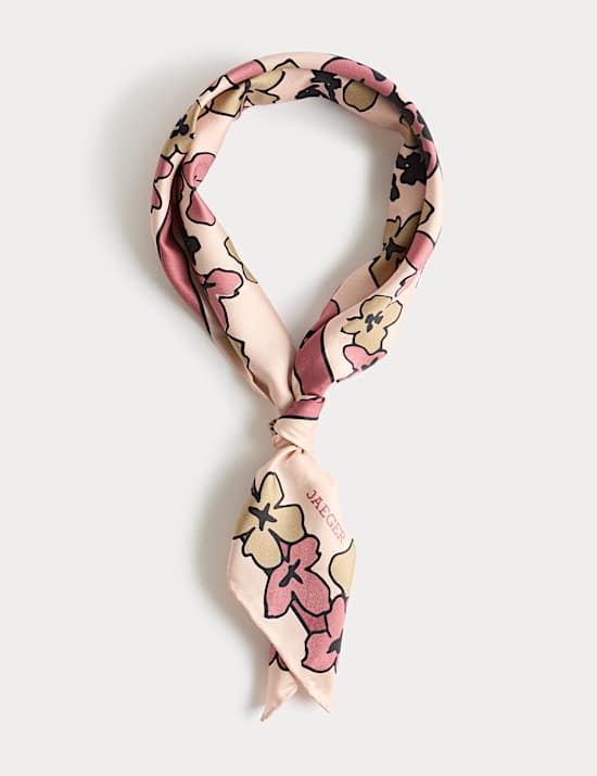 Pure Silk Floral Scarf