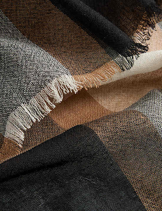 Silk Rich Checked Scarf