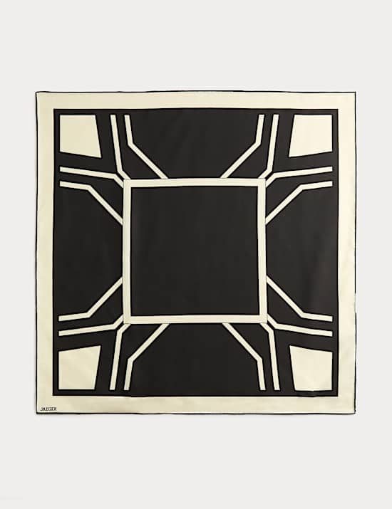 Sjaal van zuiver zijde met geometrisch motief