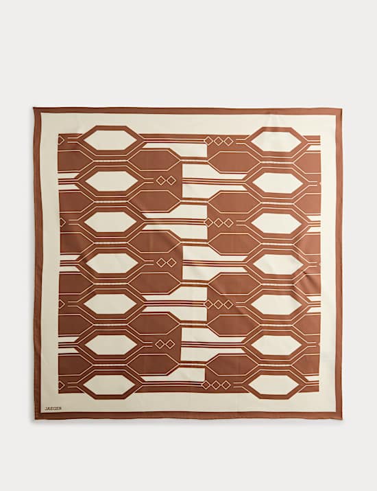 Sjaal van zuiver zijde met geometrisch motief