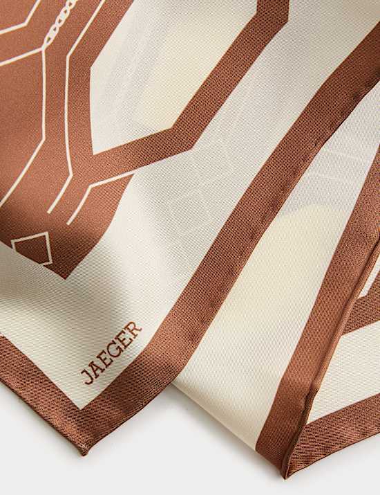 Sjaal van zuiver zijde met geometrisch motief