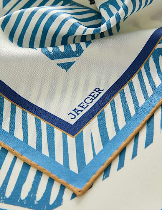 Pure Silk Linear Floral Scarf