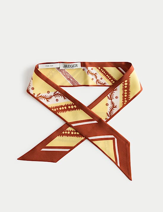 Foulard fin imprim&eacute; 100 % soie