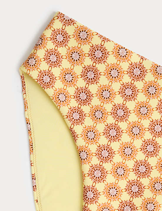 Hoog uitgesneden bikinibroekje met print