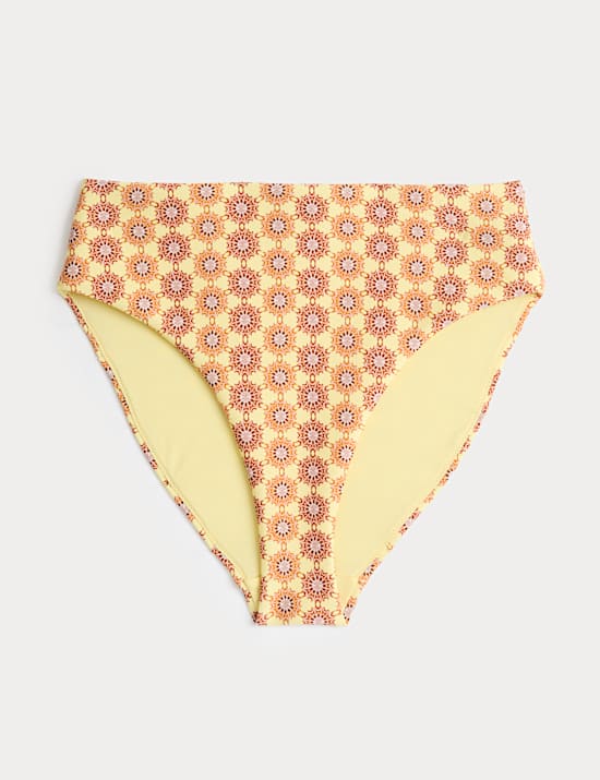 Hoog uitgesneden bikinibroekje met print