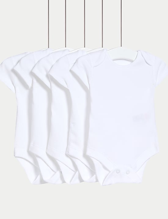 5pk Pure Cotton Waffle Bodysuits (5lbs - 3 Yrs)
