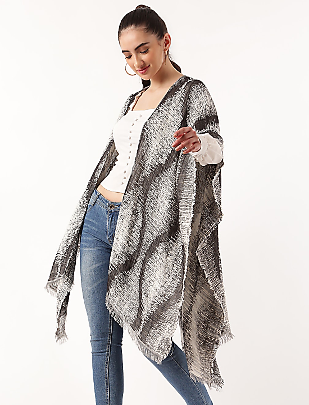Pure Cotton printed Shawl Neck Ponchos