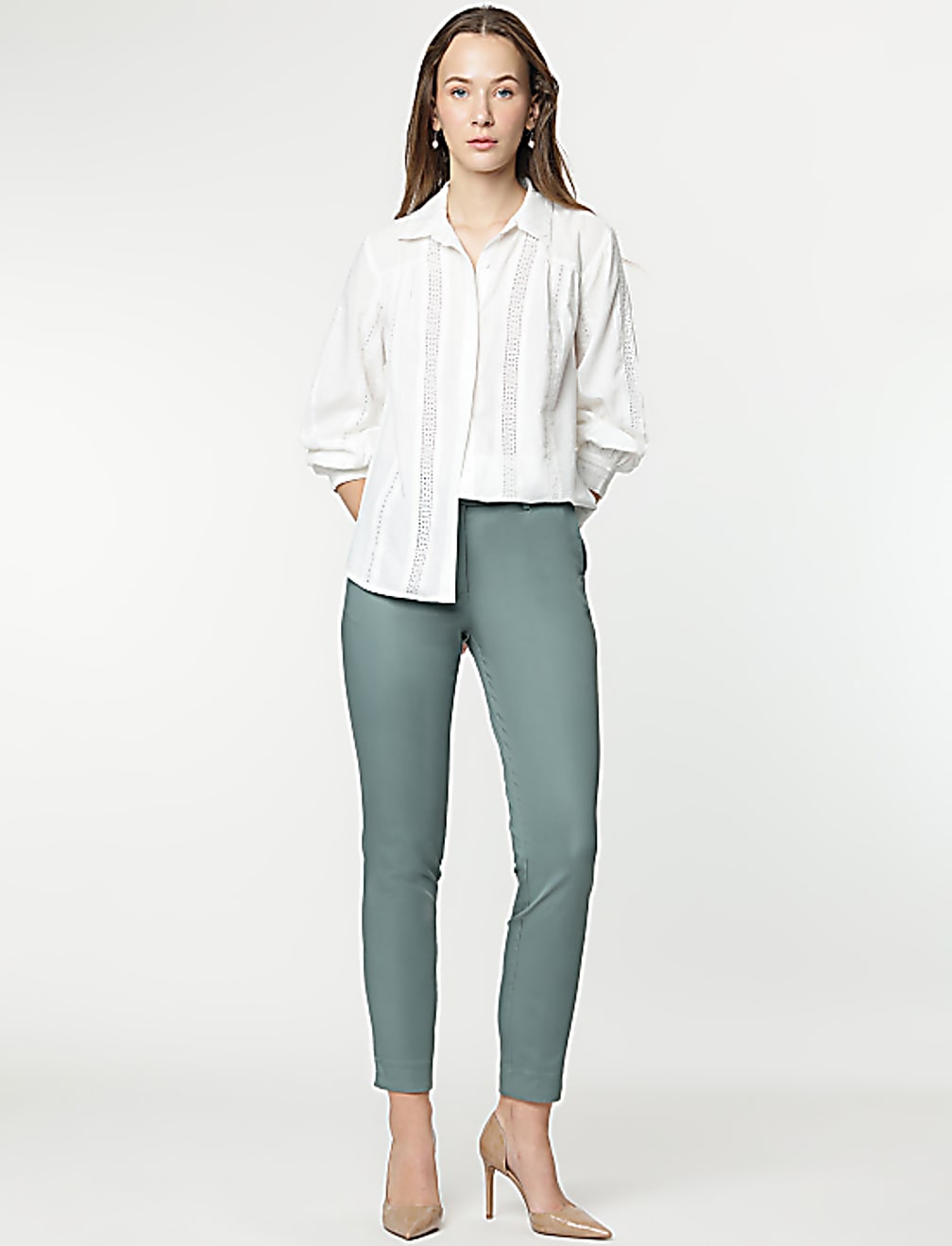 Cotton Rich Straight Leg Trousers