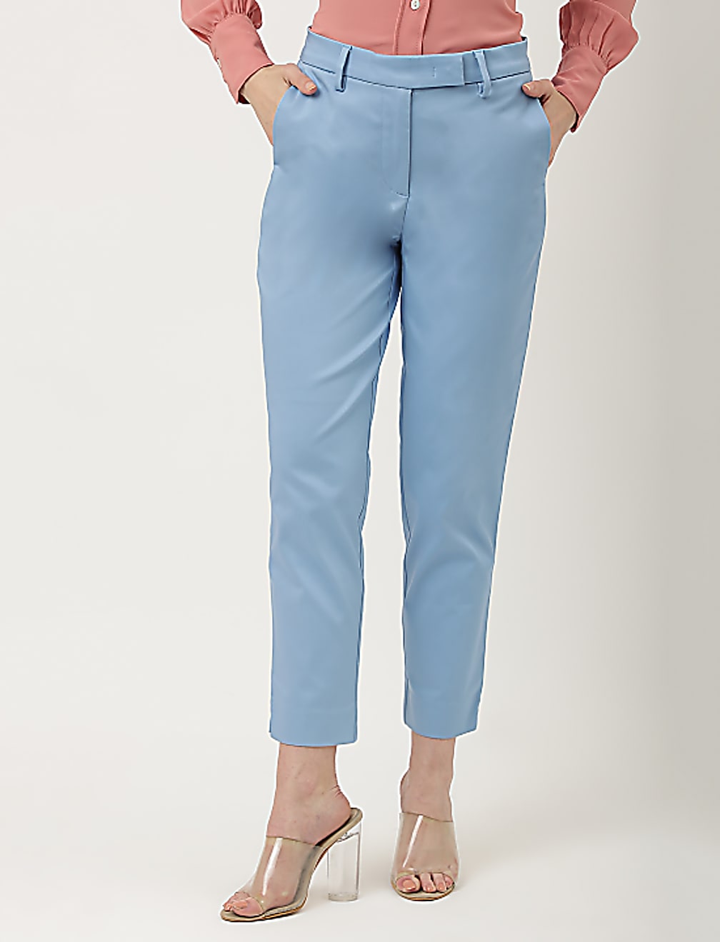 Cotton Rich Straight Leg Trousers