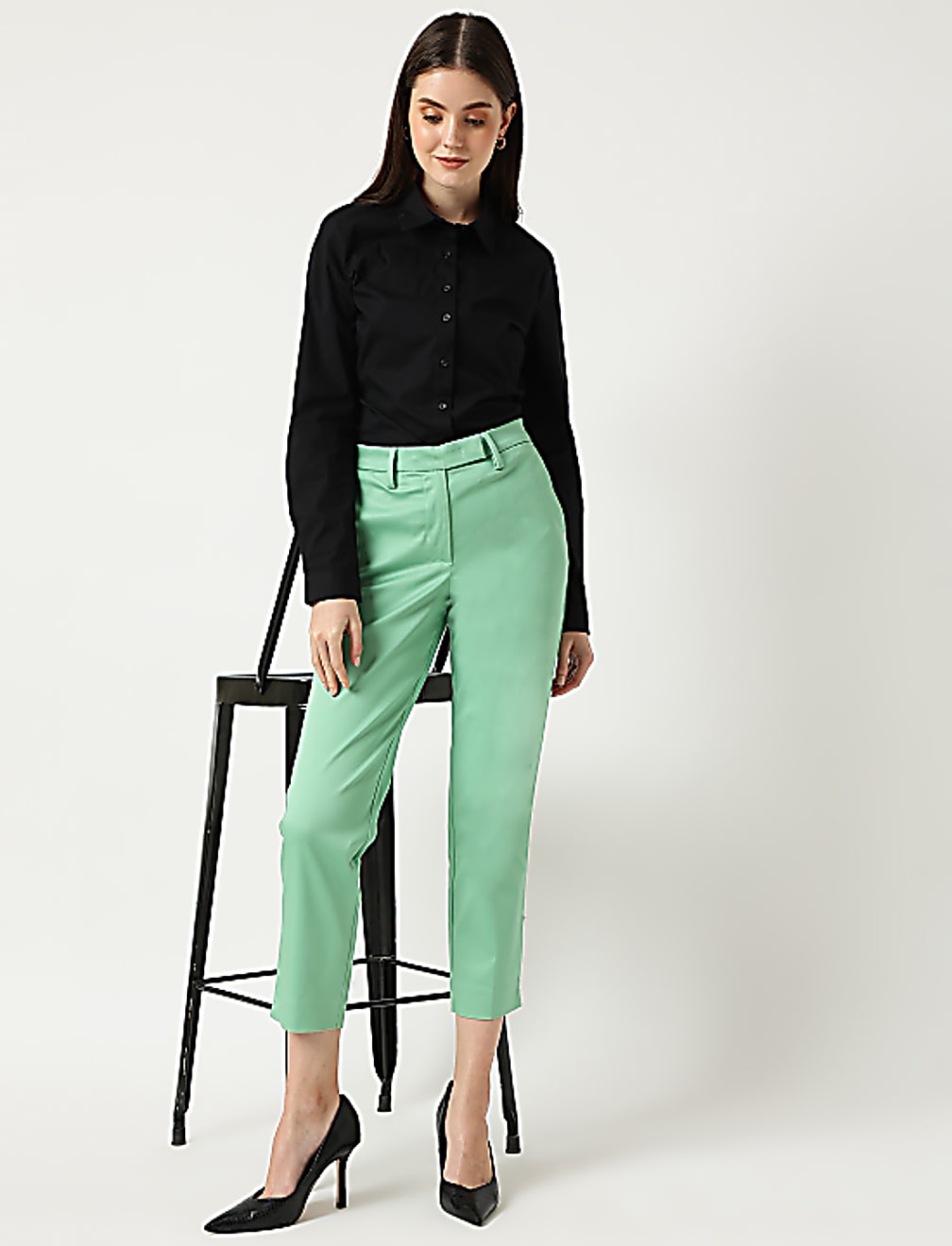 Cotton Rich Straight Leg Trousers