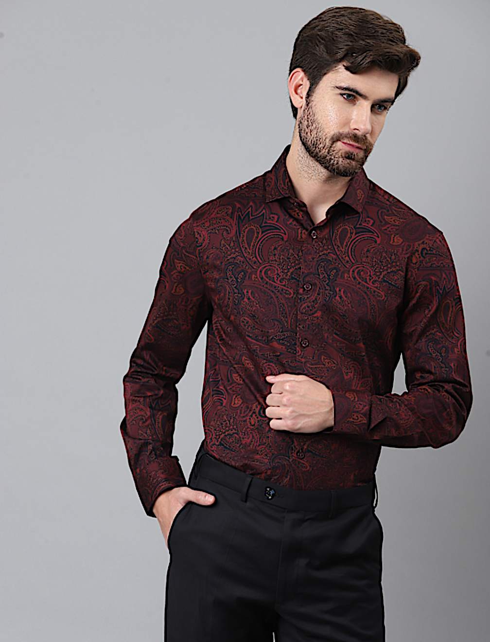 Premium Paisley Print Slim Fit Shirt