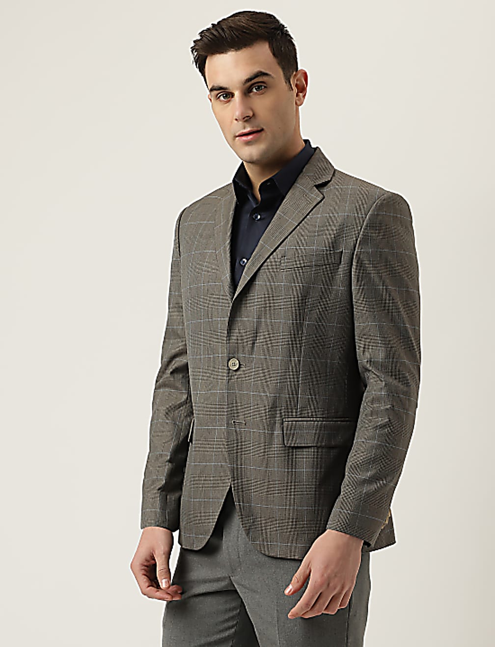 Regular Fit Plaid Check Blazer