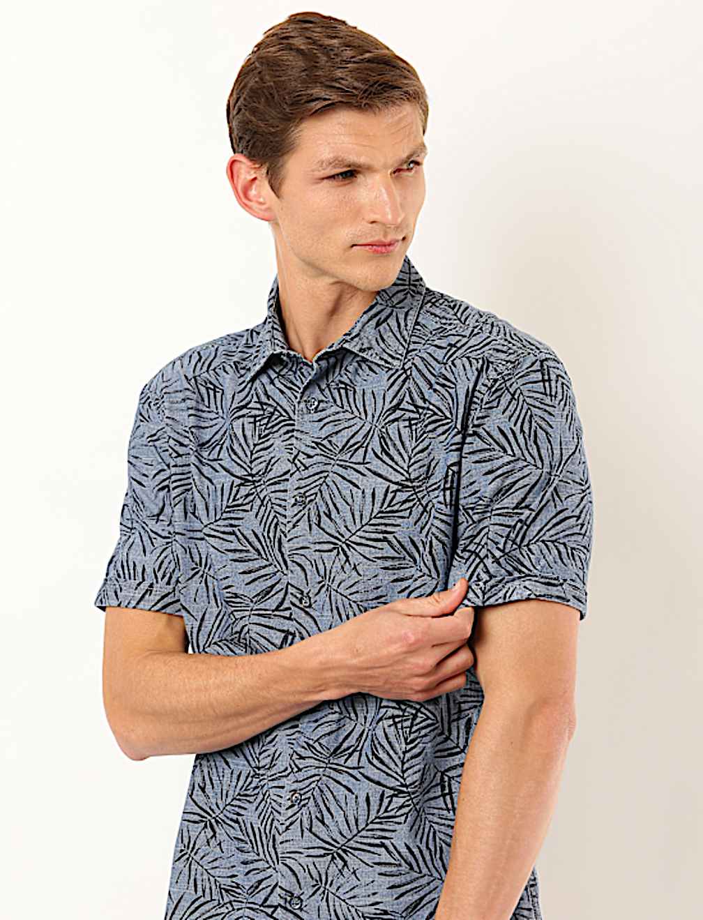 Pure Cotton Printed Collar Neck Shirt
