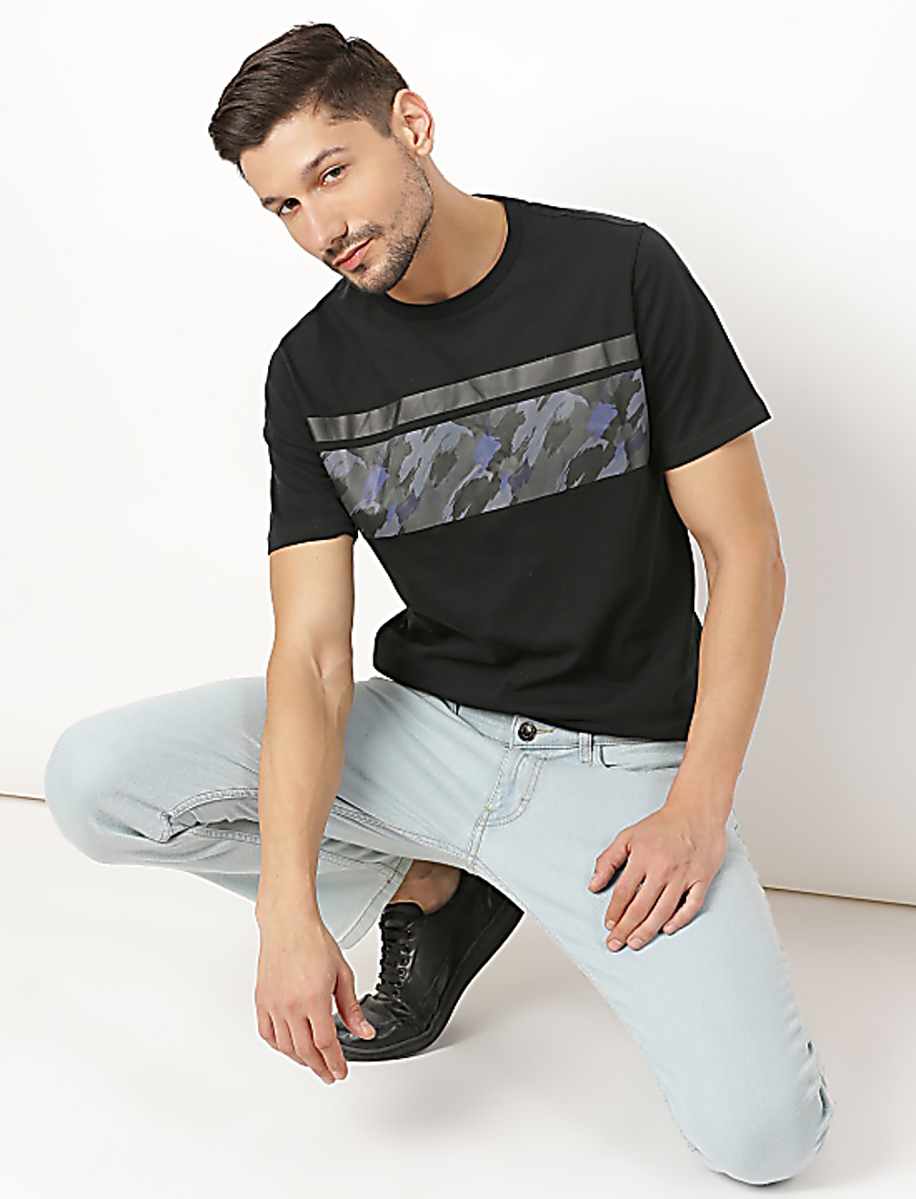 Pure Cotton Printed Round Neck T-Shirt