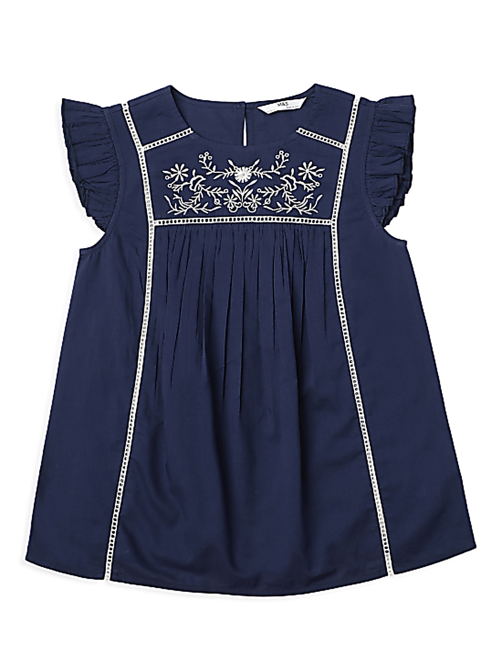 Pure Cotton Embroidered Round Neck Top