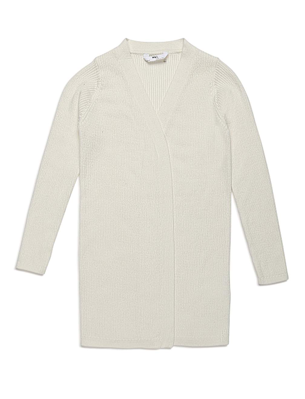 Pure Cotton Plain Shawl Neck Cardigan