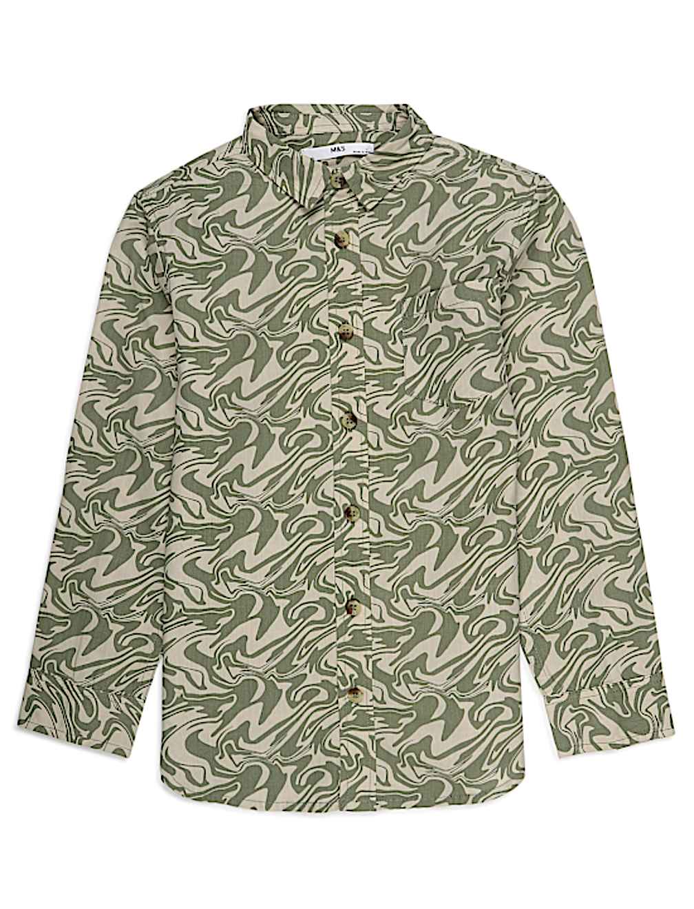 Pure Cotton Printed Spread Collar Shirt