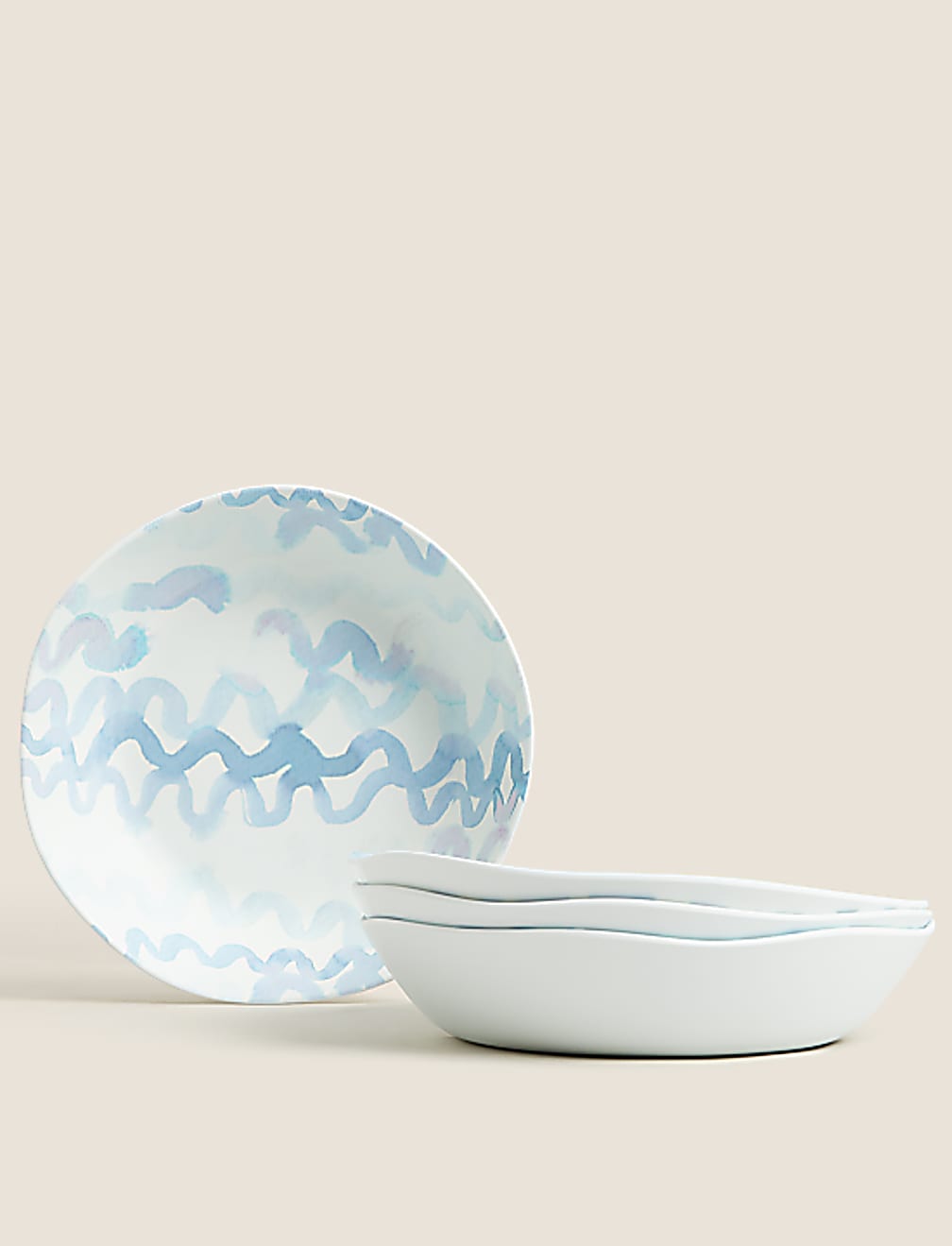 Set of 4 Nautical Picnic Pasta Bowls