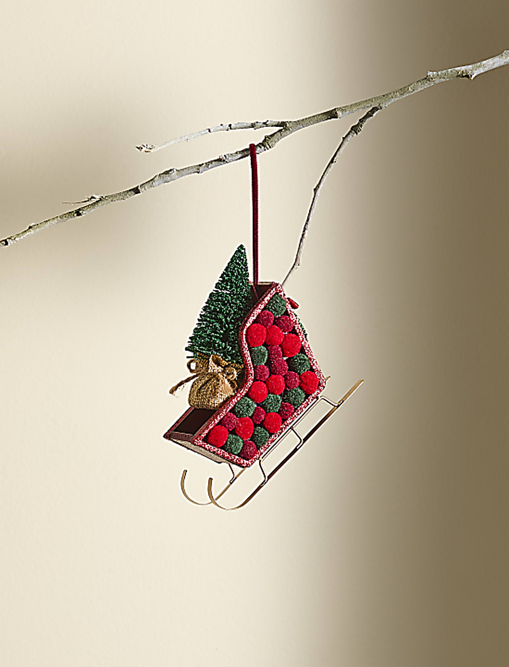 Sleigh & Tree Hanging Decoration