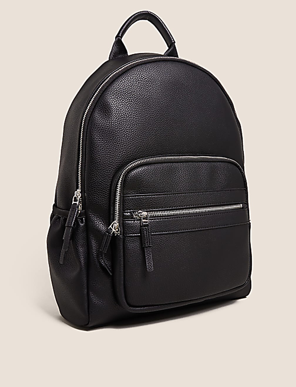 Faux Leather Zip Around Backpack