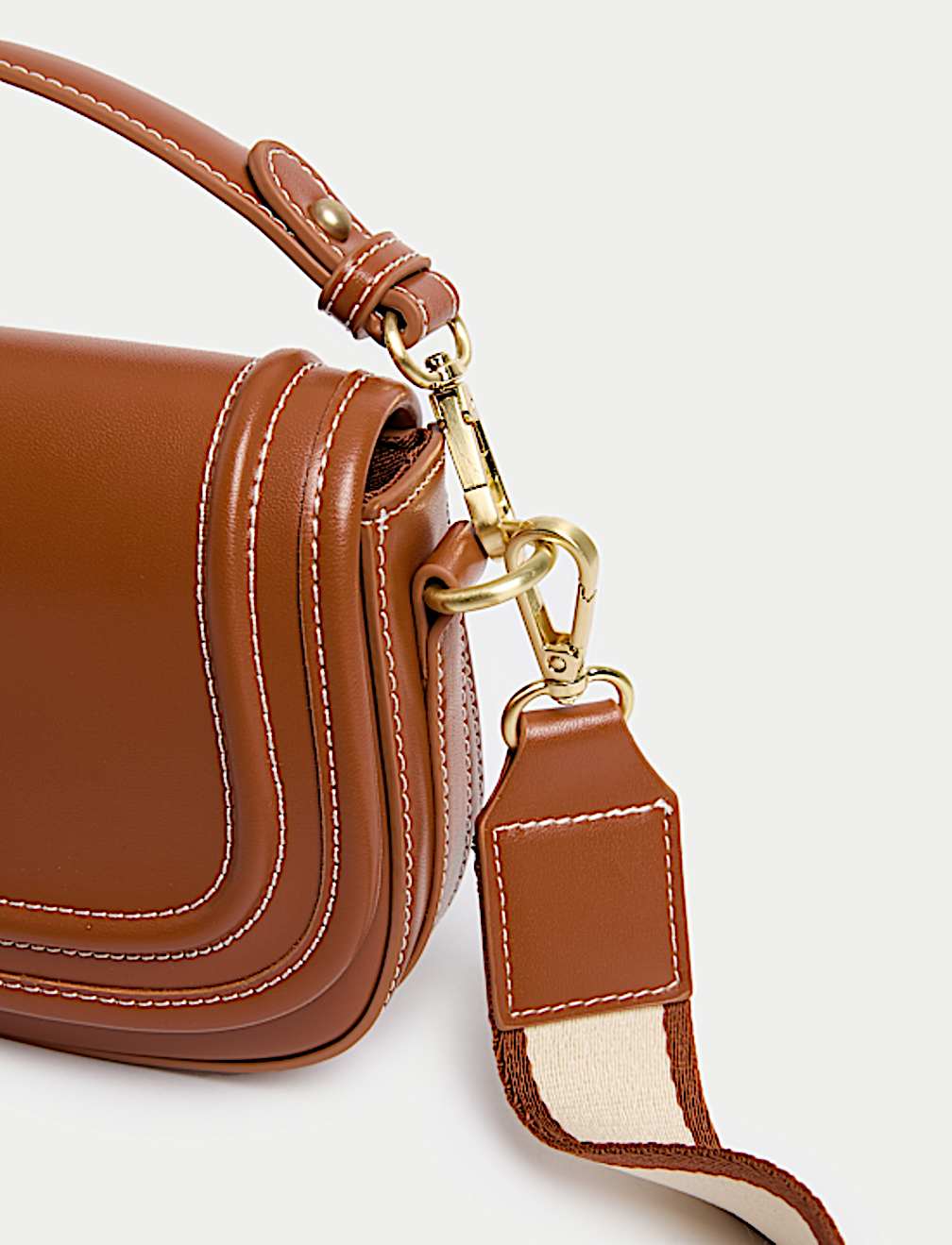 Faux Leather Saddle Bag